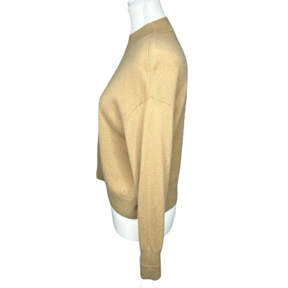 Everlane‎ Women's Camel The Cashmere Crop Mockneck Sweater S/C38.25 - Picture 2 of 12
